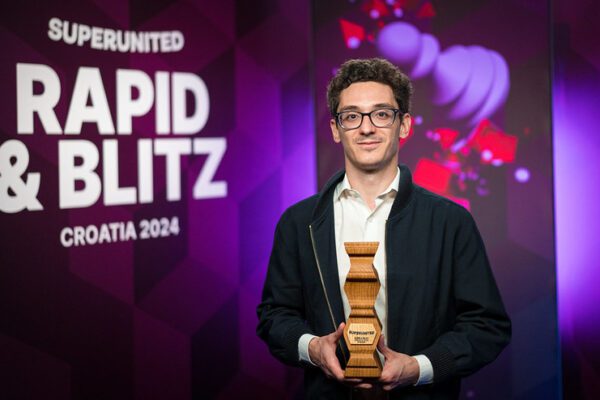 SuperUnited Rapid & Blitz Croatia 2024 Closing Ceremony - Winner GM Fabiano Caruana_