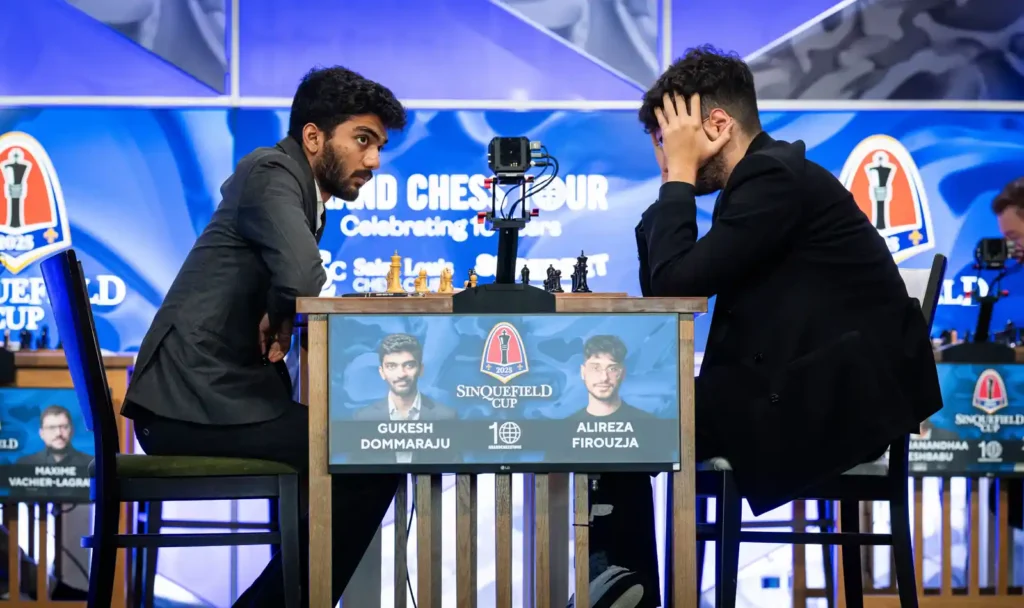 photo - 2025 Sinquefield Cup - Day 6 - GM Gukesh GM Firouzja
