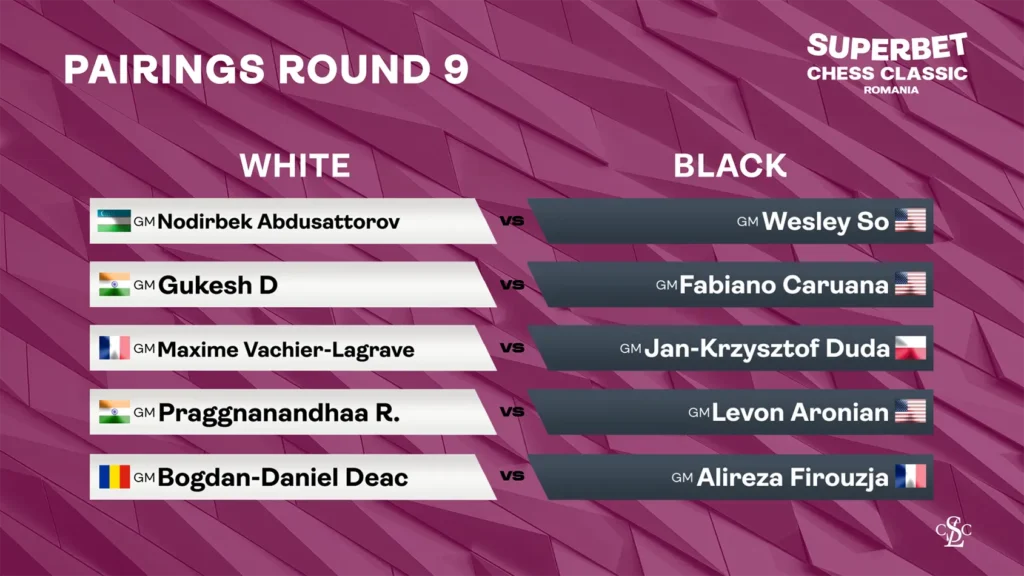 web graphic 2025 GCT Romania Pairings Round 9